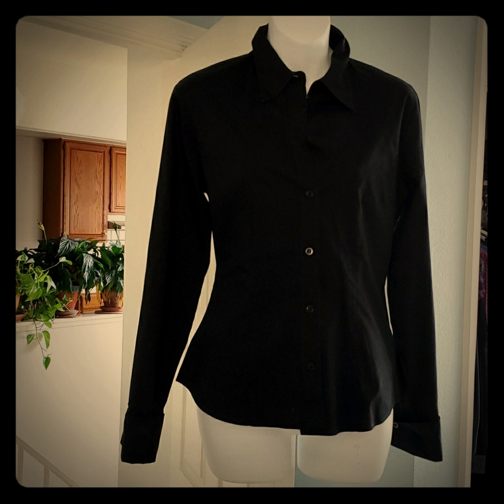 Black button down with French cuffs